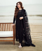 Dhanak-3PC Embroidered Shirt with Organza Digital Printed Dupatta- 3309